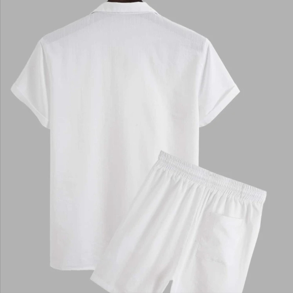 NWT 2 Piece Set - Pocket Patched Shirt & Drawstring Waist Shorts Set - Picture 2 of 9